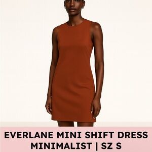 Everlane Cotton Mini Shift Dress Rust Cinnamon Sleeveless Crewneck Small